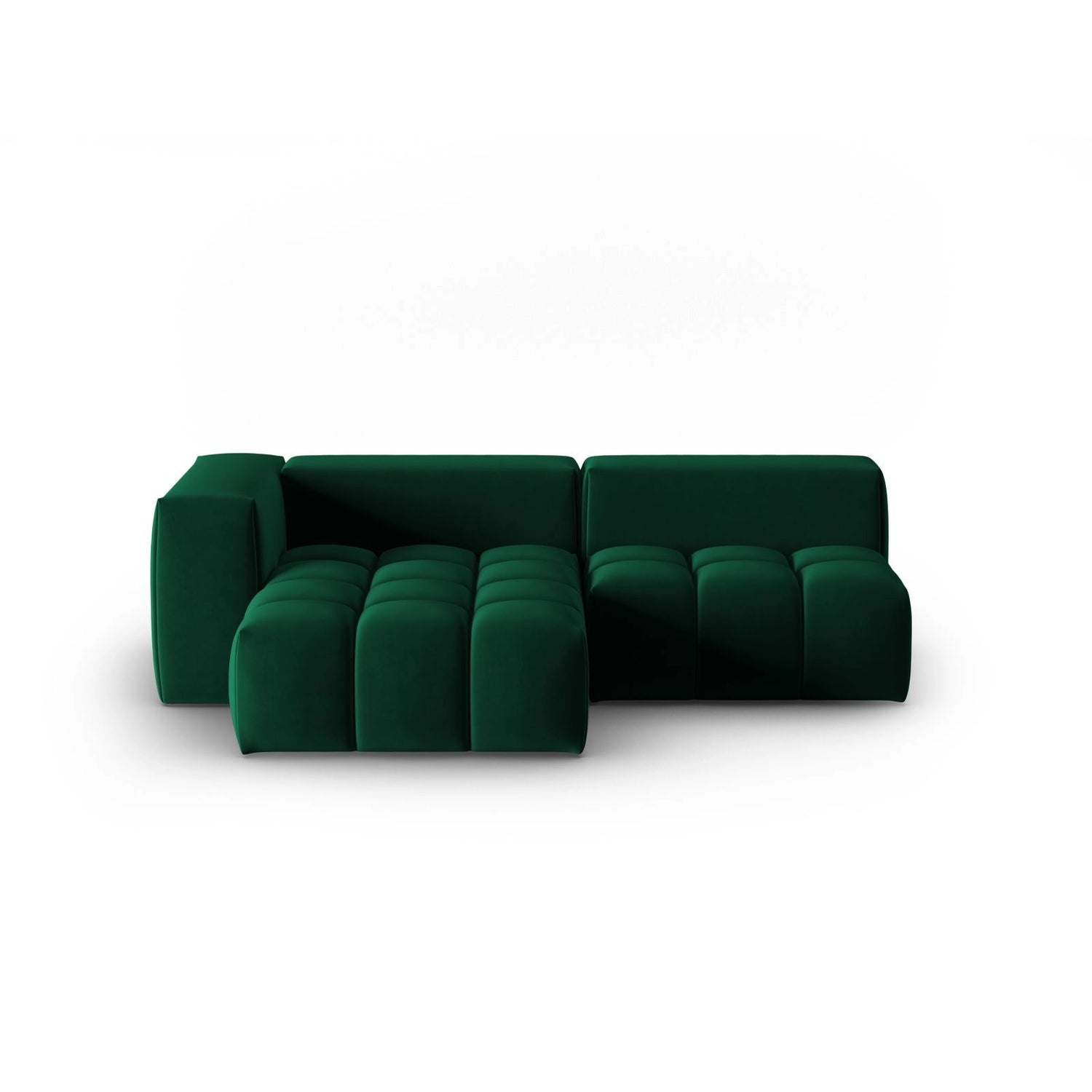 Verona Modulares 3-Sitzer Ecksofa, Linke Seite, aus Samt in Flaschengrün (Casino Deep Green), 205x145 cm von Cosmopolitan Design – Bild 1