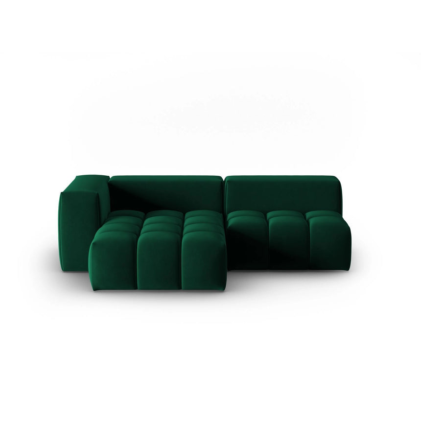 Verona Modulares 3-Sitzer Ecksofa, Linke Seite, aus Samt in Flaschengrün (Casino Deep Green), 205x145 cm von Cosmopolitan Design – Bild 1