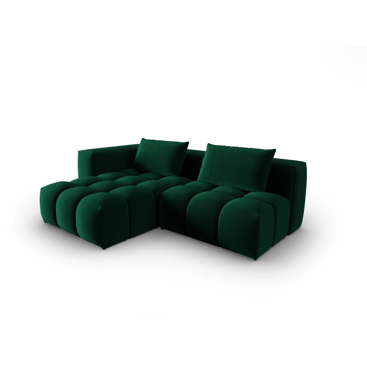 Verona Modulares 3-Sitzer Ecksofa, Linke Seite, aus Samt in Flaschengrün (Casino Deep Green), 205x145 cm von Cosmopolitan Design – Bild 3