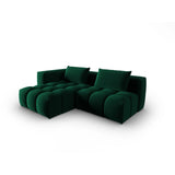 Verona Modulares 3-Sitzer Ecksofa, Linke Seite, aus Samt in Flaschengrün (Casino Deep Green), 205x145 cm von Cosmopolitan Design – Bild 3