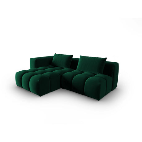 Verona Modulares 3-Sitzer Ecksofa, Linke Seite, aus Samt in Flaschengrün (Casino Deep Green), 205x145 cm von Cosmopolitan Design – Bild 3