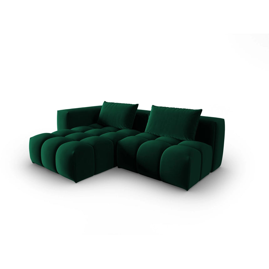 Verona Modulares 3-Sitzer Ecksofa, Linke Seite, aus Samt in Flaschengrün (Casino Deep Green), 205x145 cm von Cosmopolitan Design – Bild 3