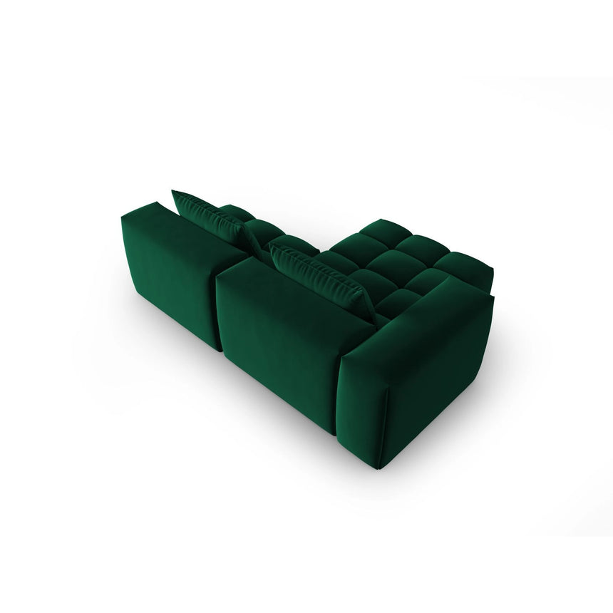 Verona Modulares 3-Sitzer Ecksofa, Linke Seite, aus Samt in Flaschengrün (Casino Deep Green), 205x145 cm von Cosmopolitan Design – Bild 5
