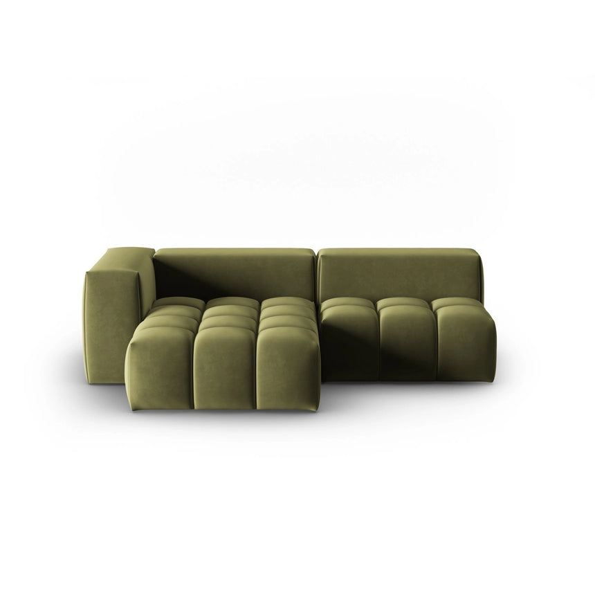 Verona Modulares 3-Sitzer Ecksofa, Linke Seite, aus Samt in Hellgrün (Casino Forest), 205x145 cm von Cosmopolitan Design – Bild 1