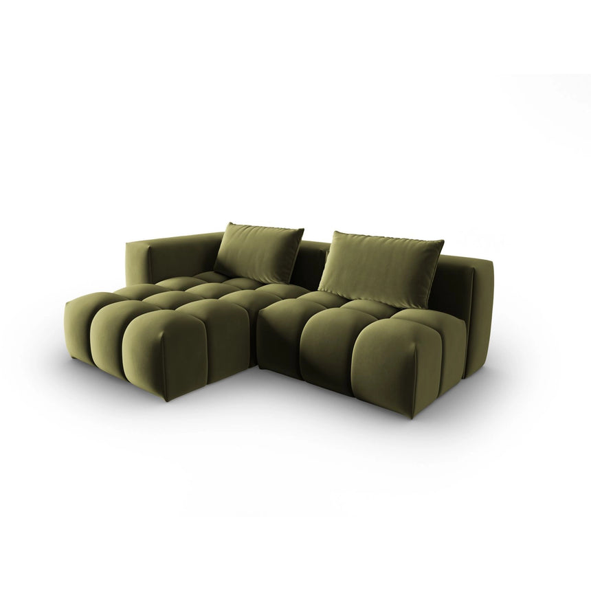 Verona Modulares 3-Sitzer Ecksofa, Linke Seite, aus Samt in Hellgrün (Casino Forest), 205x145 cm von Cosmopolitan Design – Bild 3