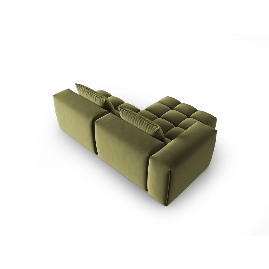 Verona Modulares 3-Sitzer Ecksofa, Linke Seite, aus Samt in Hellgrün (Casino Forest), 205x145 cm von Cosmopolitan Design – Bild 5