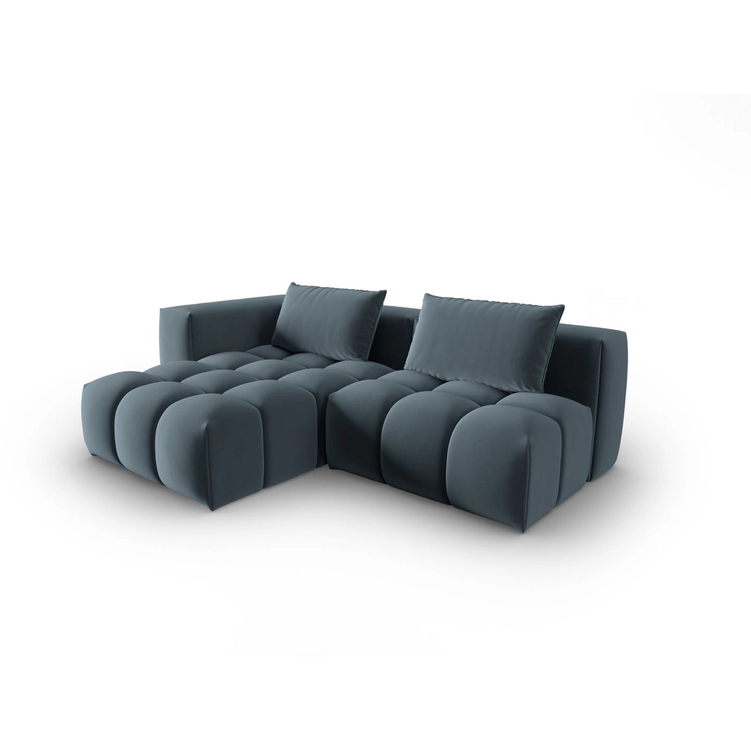 Verona Modulares 3-Sitzer Ecksofa, Linke Seite, aus Samt in Pastellblau (Casino Dark Blue), 205x145 cm von Cosmopolitan Design – Bild 3