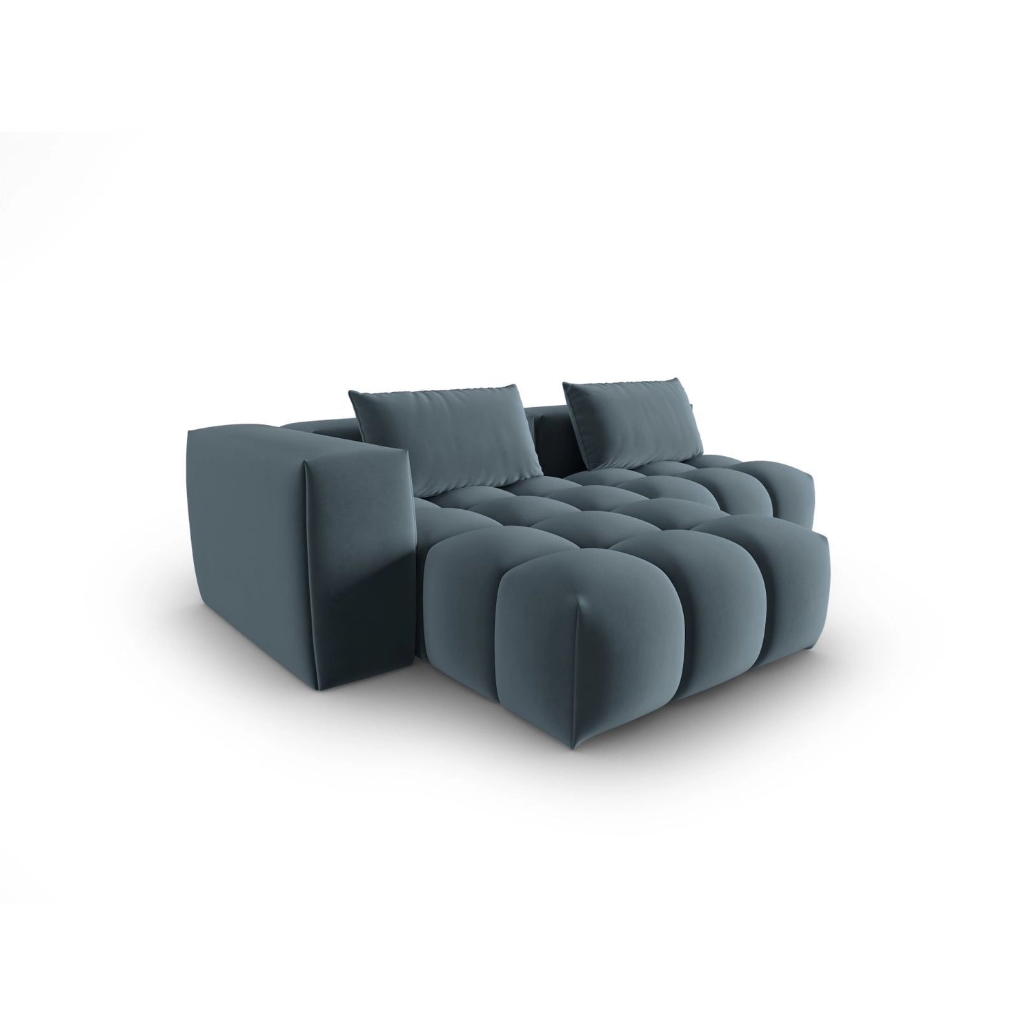 Verona Modulares 3-Sitzer Ecksofa, Linke Seite, aus Samt in Pastellblau (Casino Dark Blue), 205x145 cm von Cosmopolitan Design – Bild 4