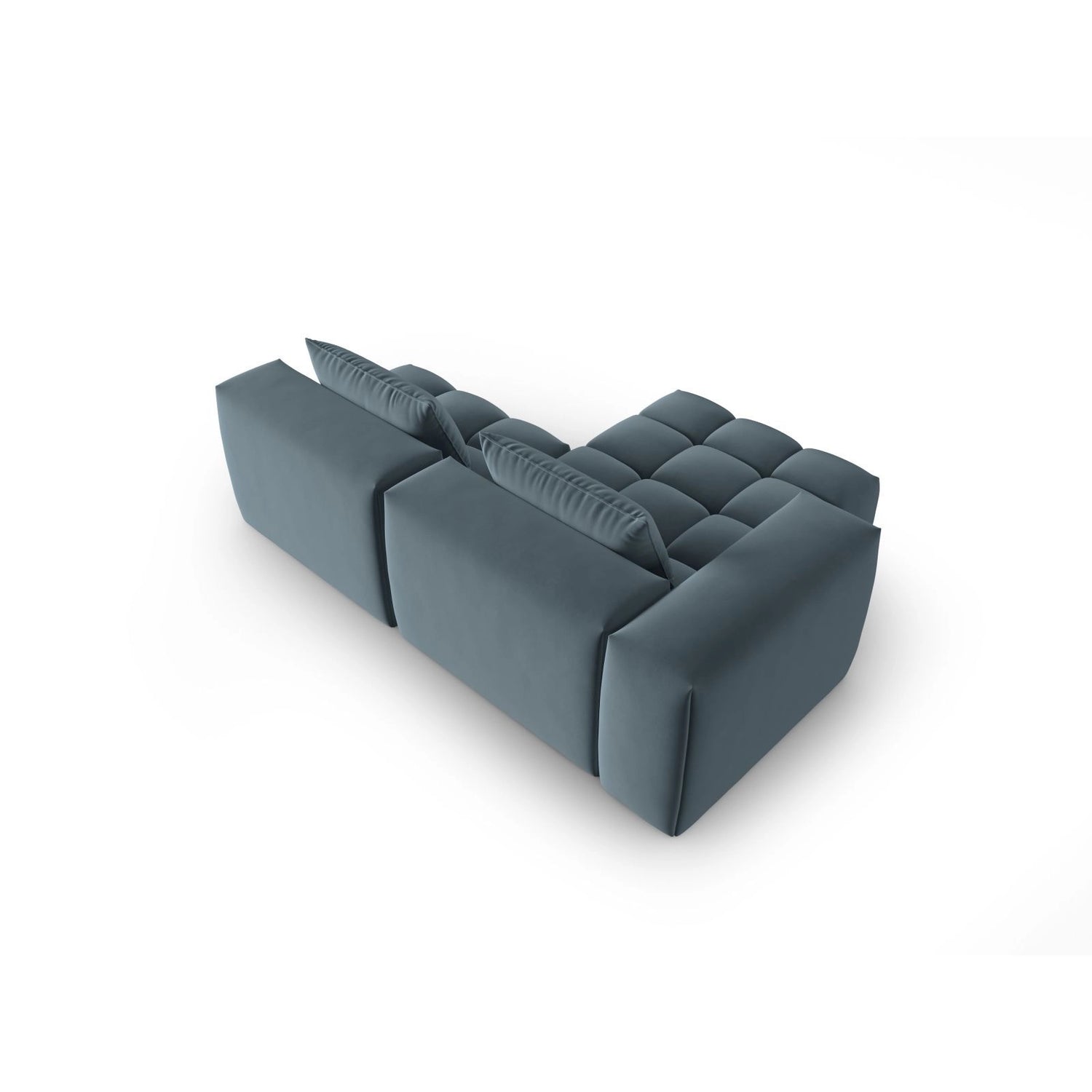 Verona Modulares 3-Sitzer Ecksofa, Linke Seite, aus Samt in Pastellblau (Casino Dark Blue), 205x145 cm von Cosmopolitan Design – Bild 5