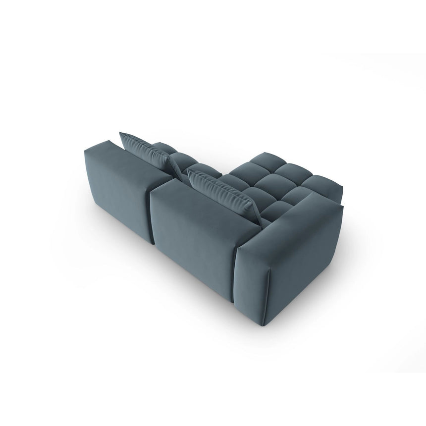 Verona Modulares 3-Sitzer Ecksofa, Linke Seite, aus Samt in Pastellblau (Casino Dark Blue), 205x145 cm von Cosmopolitan Design – Bild 5