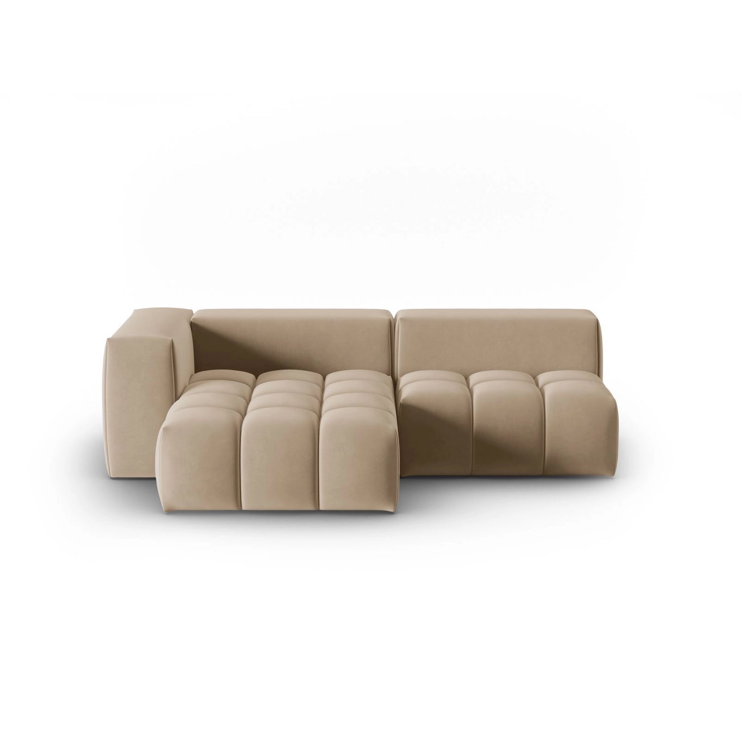 Verona Modulares 3-Sitzer Ecksofa, Linke Seite, aus Samt in Sand (Casino Lion), 205x145 cm von Cosmopolitan Design – Bild 1