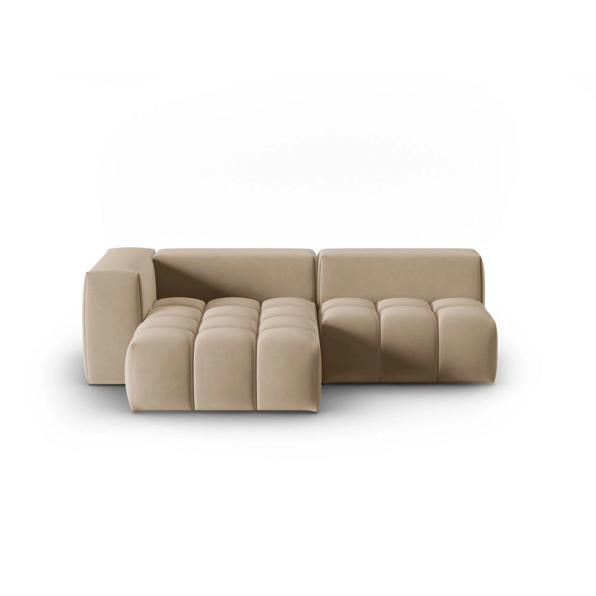 Verona Modulares 3-Sitzer Ecksofa, Linke Seite, aus Samt in Sand (Casino Lion), 205x145 cm von Cosmopolitan Design – Bild 1