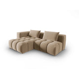 Verona Modulares 3-Sitzer Ecksofa, Linke Seite, aus Samt in Sand (Casino Lion), 205x145 cm von Cosmopolitan Design – Bild 3