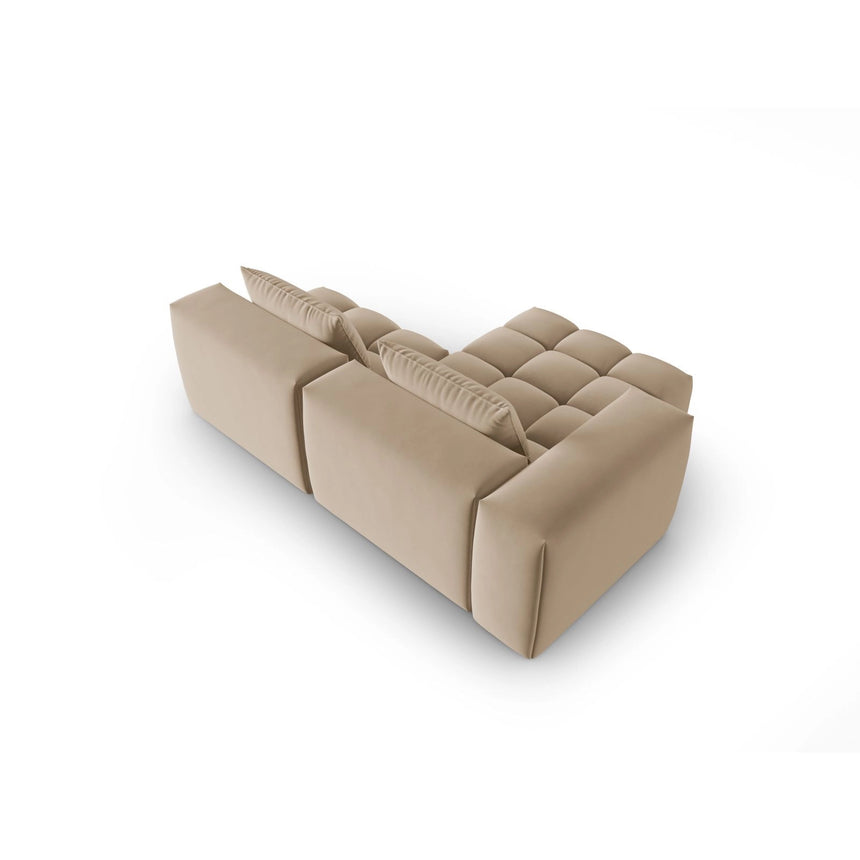 Verona Modulares 3-Sitzer Ecksofa, Linke Seite, aus Samt in Sand (Casino Lion), 205x145 cm von Cosmopolitan Design – Bild 5