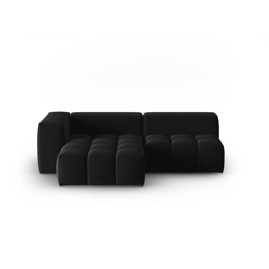 Verona Modulares 3-Sitzer Ecksofa, Linke Seite, aus Samt in Schwarz (Casino Black), 205x145 cm von Cosmopolitan Design – Bild 1