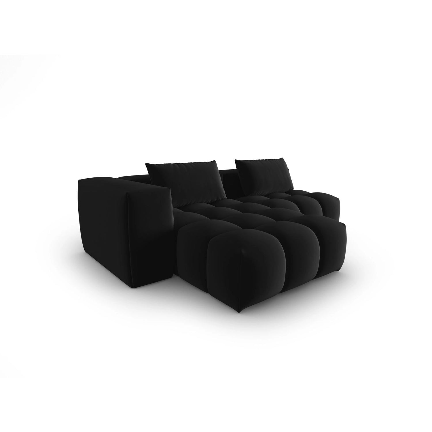 Verona Modulares 3-Sitzer Ecksofa, Linke Seite, aus Samt in Schwarz (Casino Black), 205x145 cm von Cosmopolitan Design – Bild 4