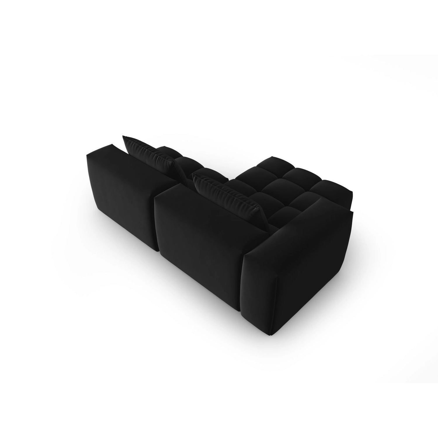 Verona Modulares 3-Sitzer Ecksofa, Linke Seite, aus Samt in Schwarz (Casino Black), 205x145 cm von Cosmopolitan Design – Bild 5