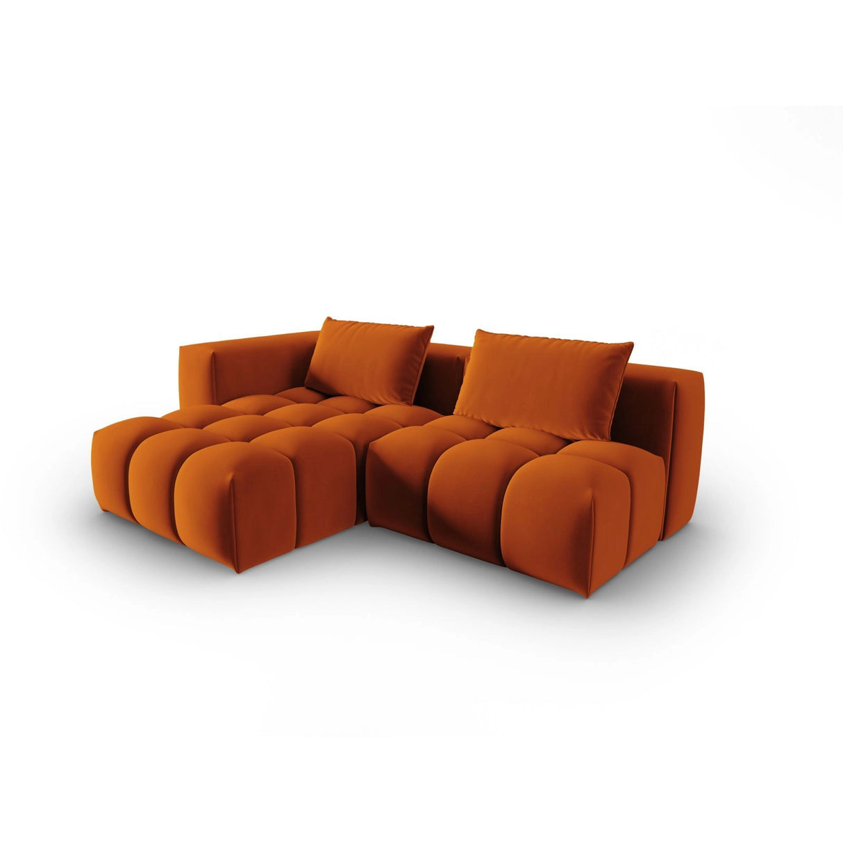 Verona Modulares 3-Sitzer Ecksofa, Linke Seite, aus Samt in Terrakotta (Casino Terracota), 205x145 cm von Cosmopolitan Design – Bild 3