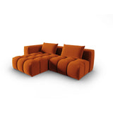 Verona Modulares 3-Sitzer Ecksofa, Linke Seite, aus Samt in Terrakotta (Casino Terracota), 205x145 cm von Cosmopolitan Design – Bild 3