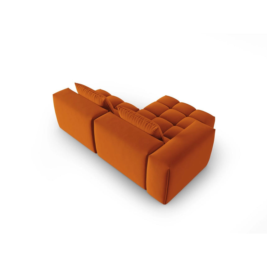 Verona Modulares 3-Sitzer Ecksofa, Linke Seite, aus Samt in Terrakotta (Casino Terracota), 205x145 cm von Cosmopolitan Design – Bild 5