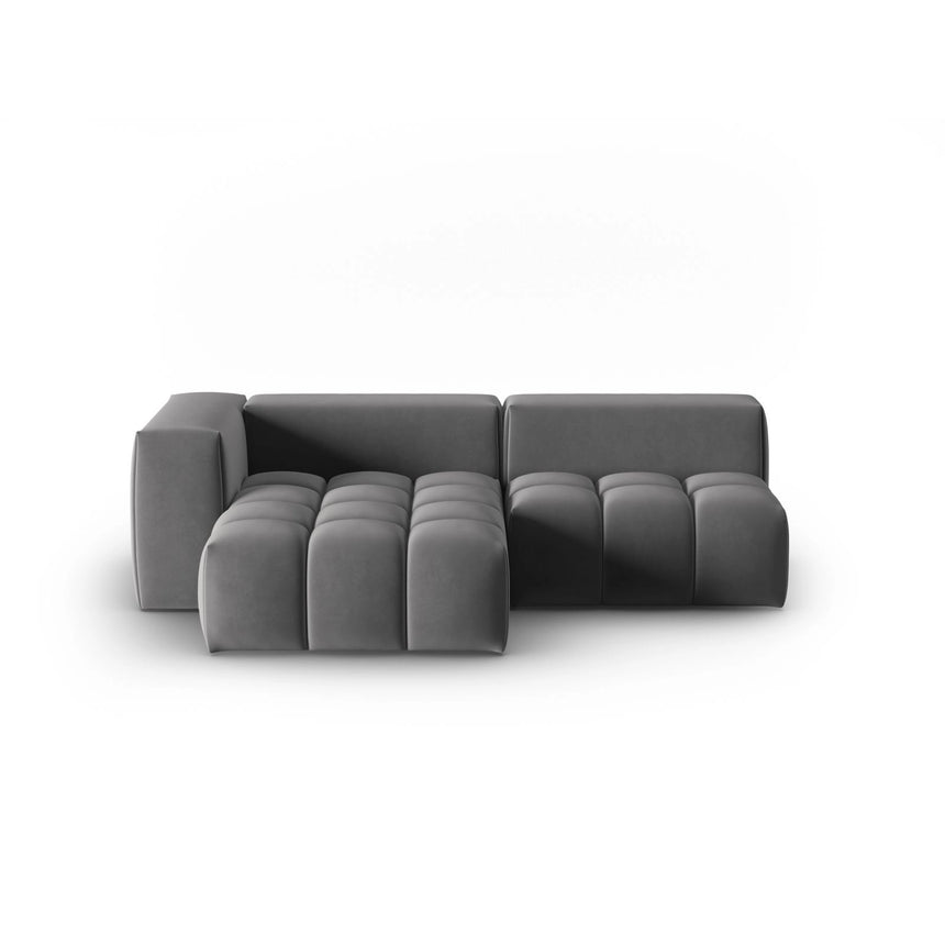 Verona Modulares 3-Sitzer Ecksofa, Linke Seite, aus Samt in Warmes Grau (Casino Anthracite), 205x145 cm von Cosmopolitan Design – Bild 1