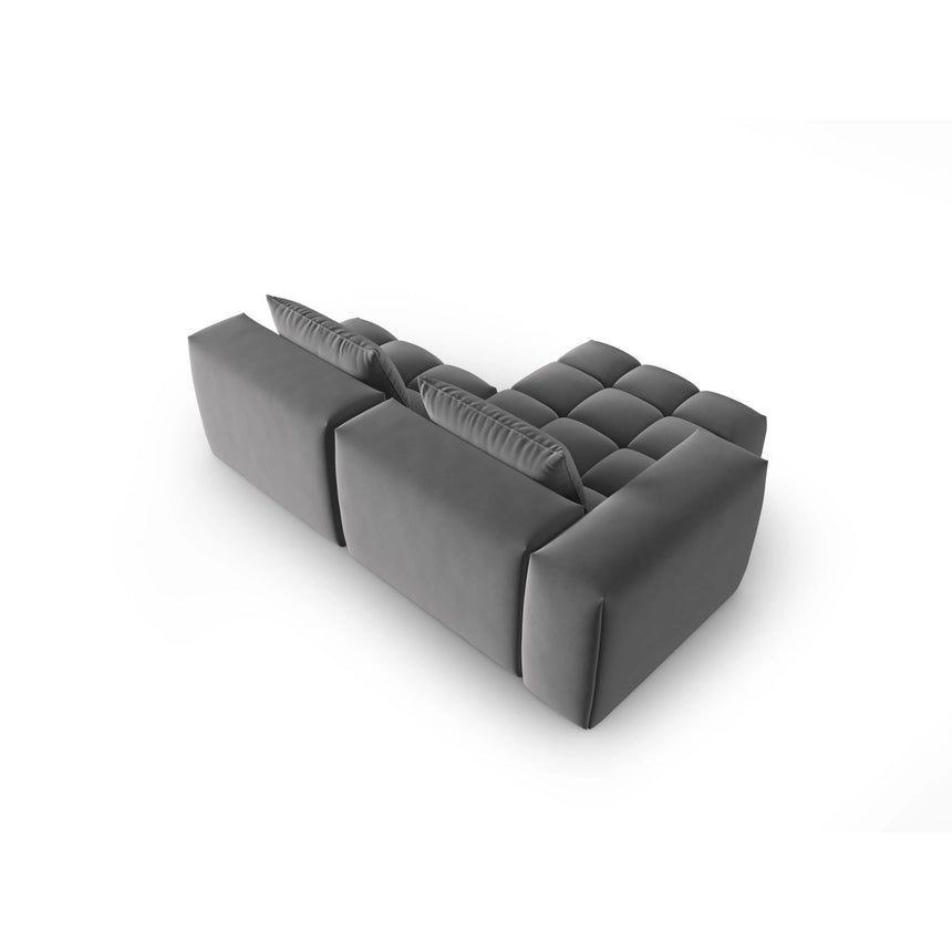 Verona Modulares 3-Sitzer Ecksofa, Linke Seite, aus Samt in Warmes Grau (Casino Anthracite), 205x145 cm von Cosmopolitan Design – Bild 5