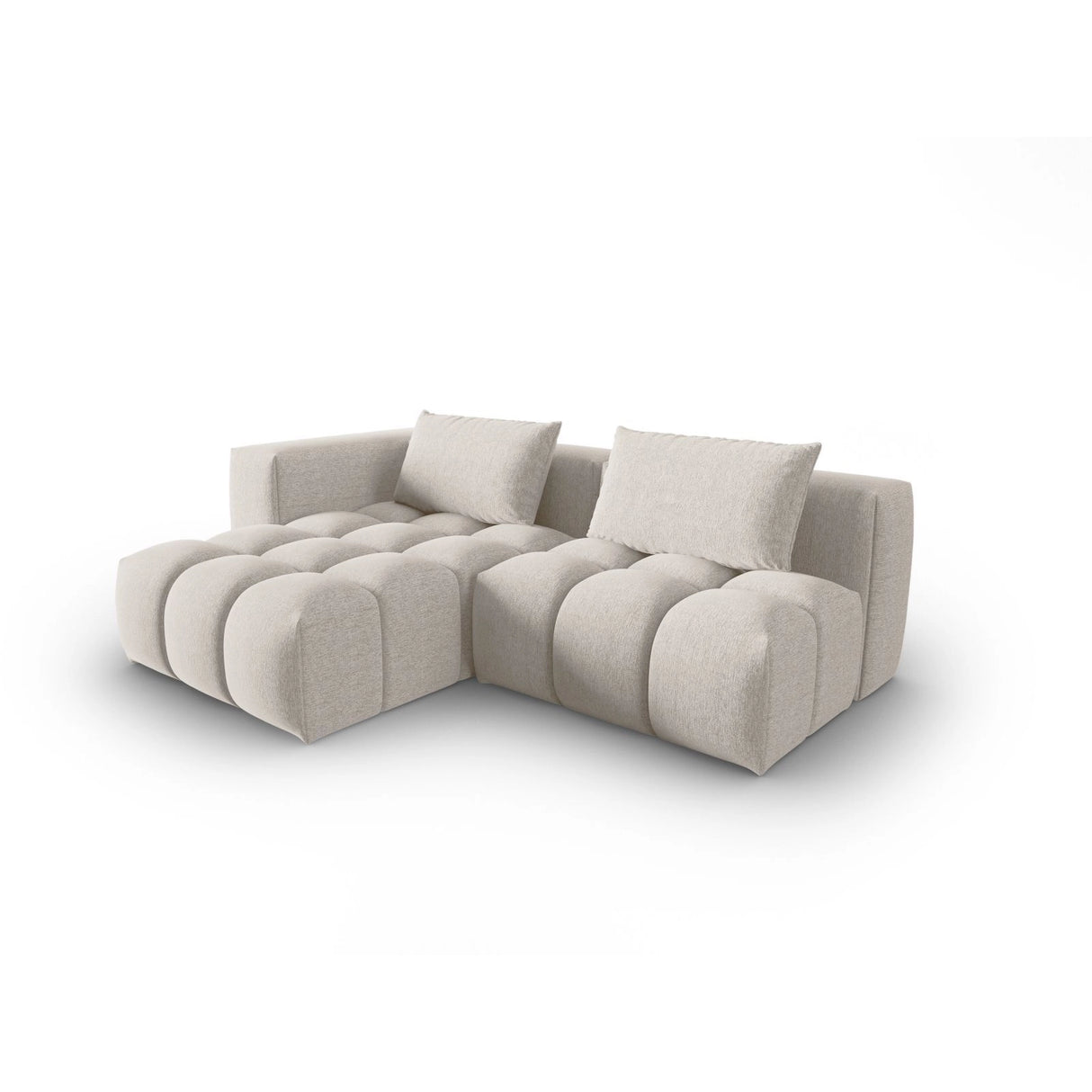 Verona Modulares 3-Sitzer Ecksofa, Linke Seite, aus Strukturierter Stoff in Beige (Sorella 03), 205x145 cm von Cosmopolitan Design – Bild 3