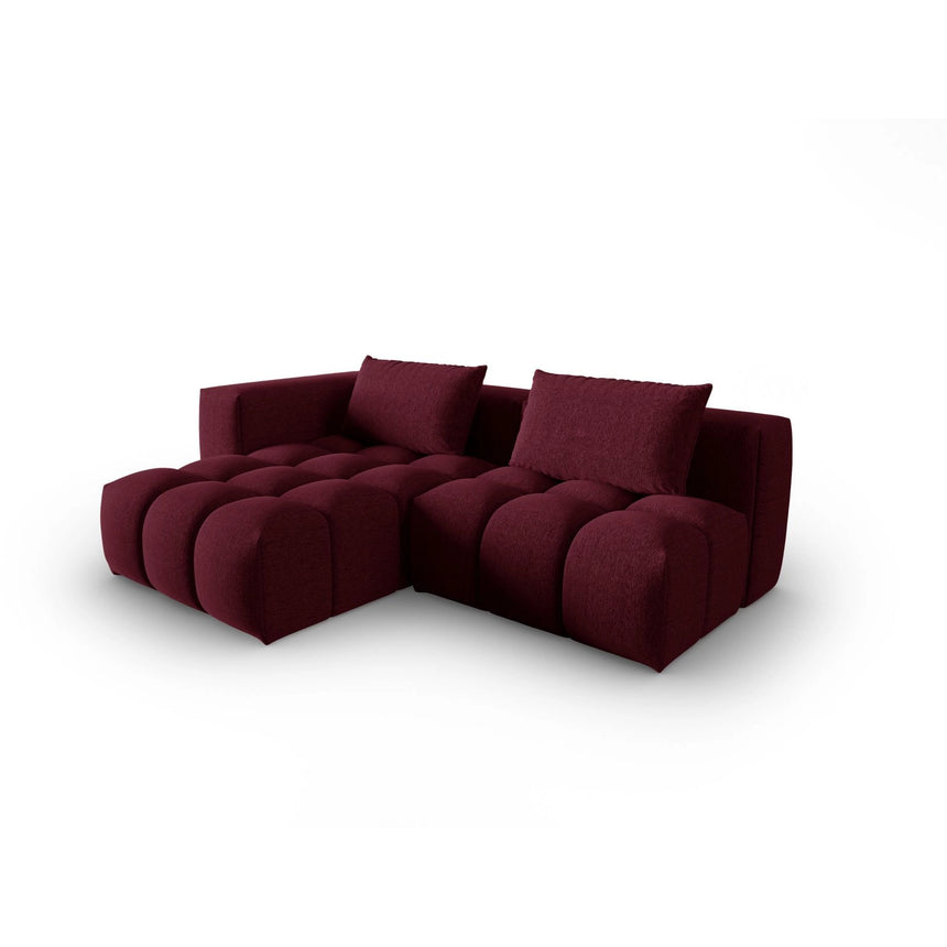 Verona Modulares 3-Sitzer Ecksofa, Linke Seite, aus Strukturierter Stoff in Burgund (Sorella 59), 205x145 cm von Cosmopolitan Design – Bild 3