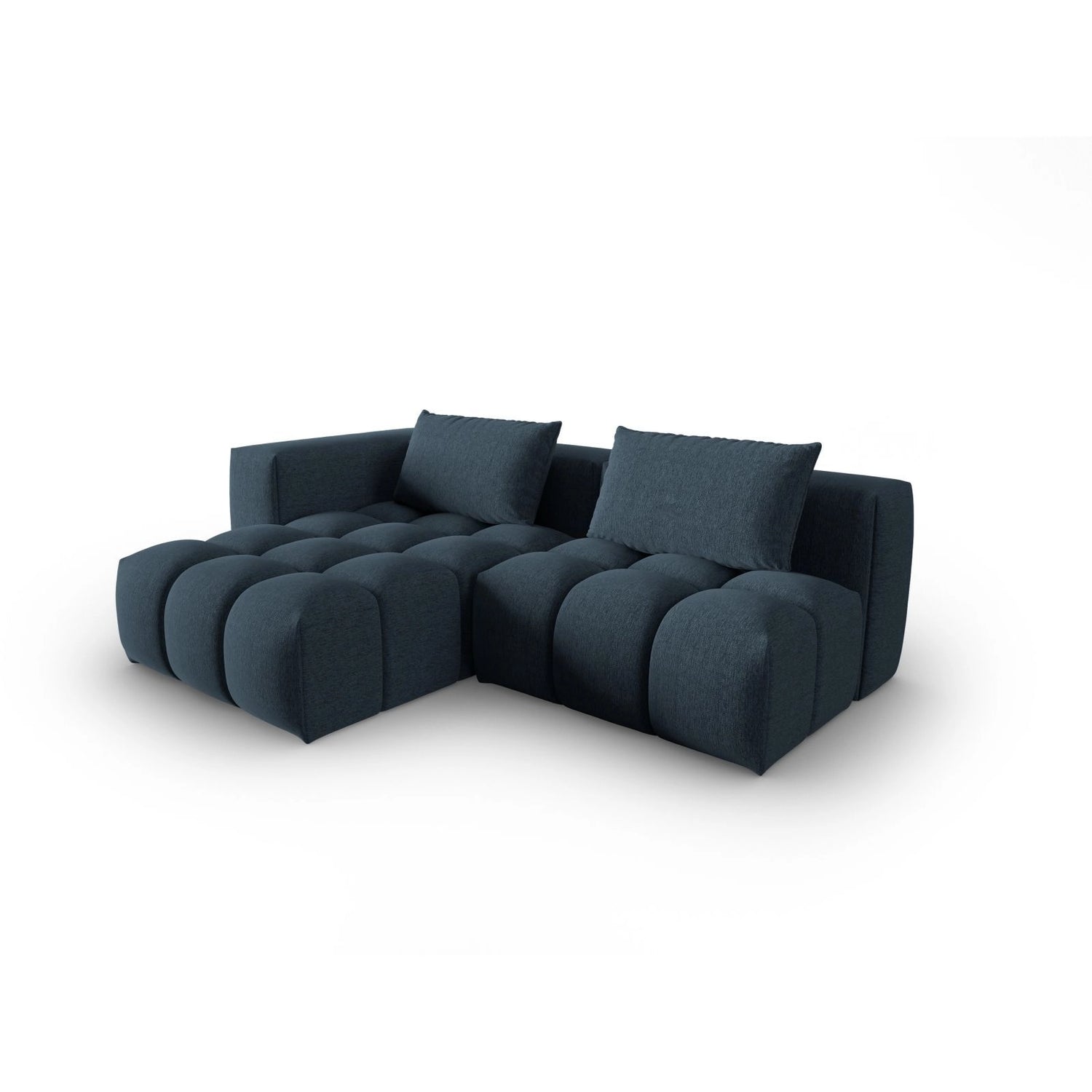 Verona Modulares 3-Sitzer Ecksofa, Linke Seite, aus Strukturierter Stoff in Dunkelblau (Sorella 77), 205x145 cm von Cosmopolitan Design – Bild 3
