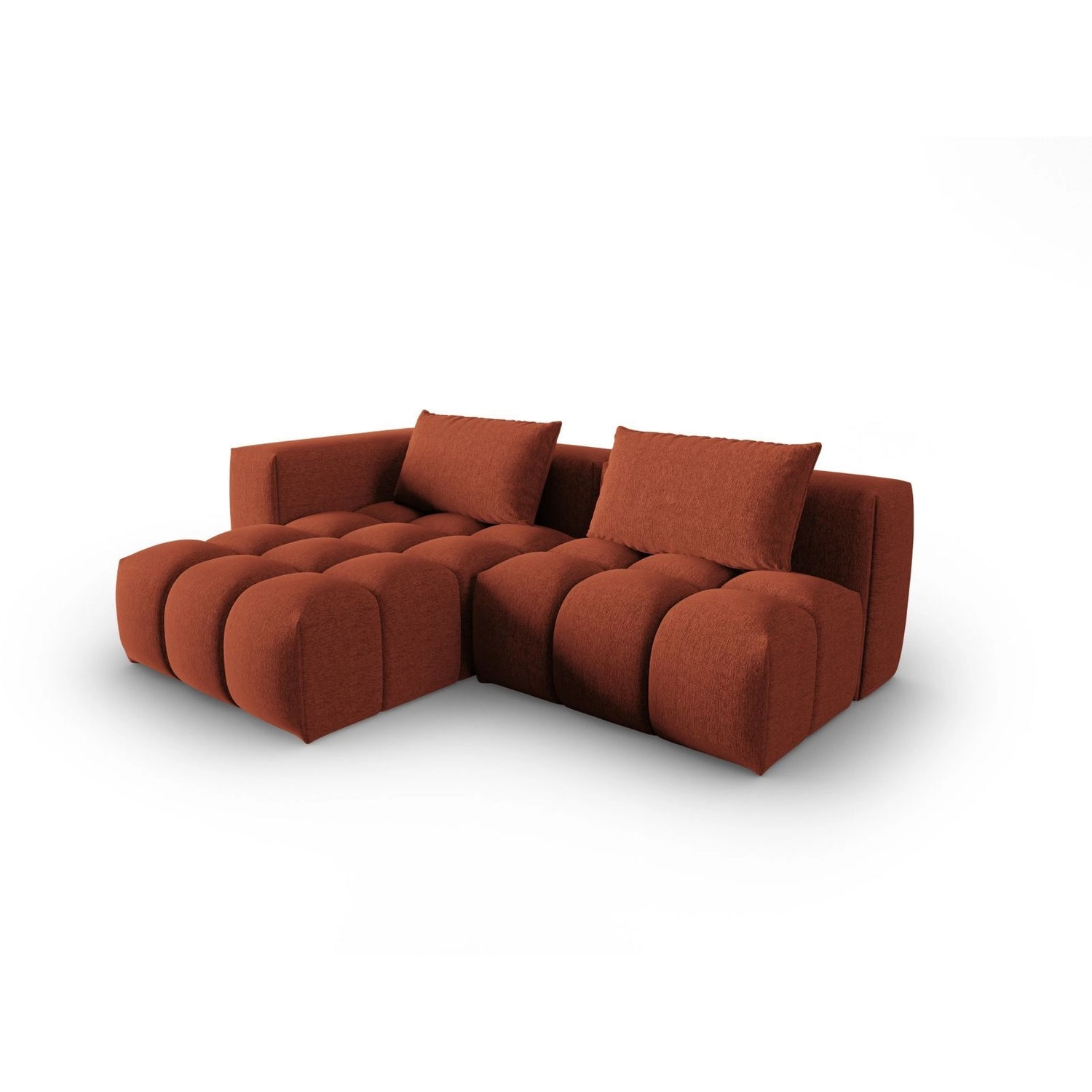 Verona Modulares 3-Sitzer Ecksofa, Linke Seite, aus Strukturierter Stoff in Koralle (Sorella 58), 205x145 cm von Cosmopolitan Design – Bild 3