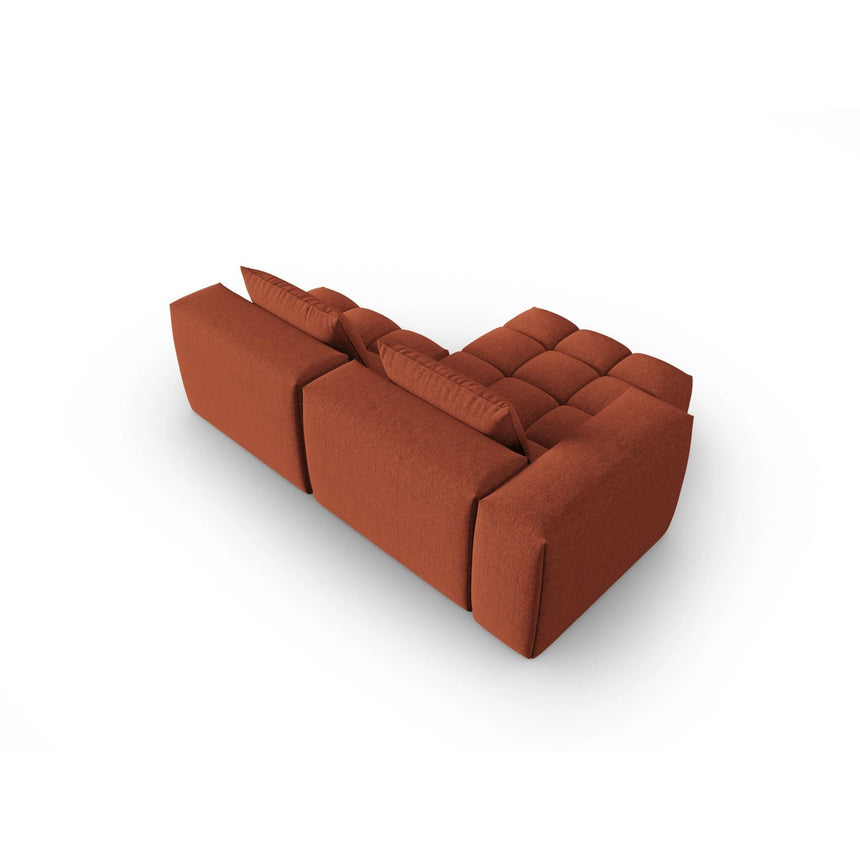 Verona Modulares 3-Sitzer Ecksofa, Linke Seite, aus Strukturierter Stoff in Koralle (Sorella 58), 205x145 cm von Cosmopolitan Design – Bild 5