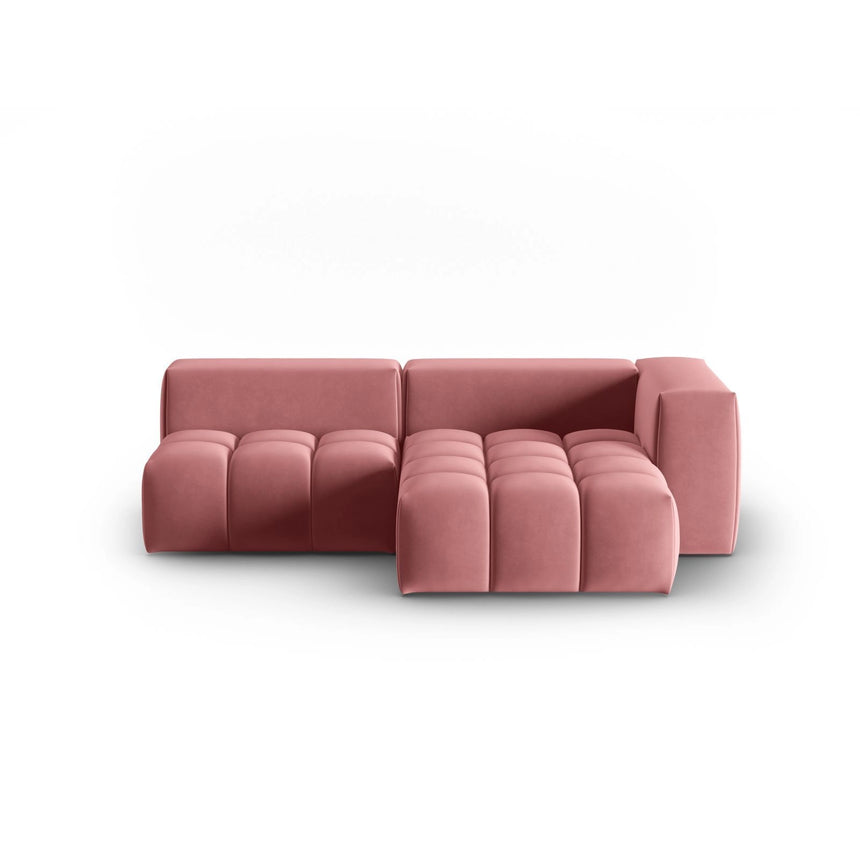 Verona Modulares 3-Sitzer Ecksofa, Rechte Seite, aus Samt in Flamingo (Casino Salmon), 205x145 cm von Cosmopolitan Design – Bild 1