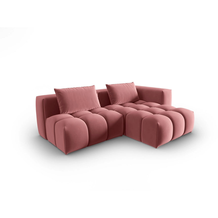 Verona Modulares 3-Sitzer Ecksofa, Rechte Seite, aus Samt in Flamingo (Casino Salmon), 205x145 cm von Cosmopolitan Design – Bild 3