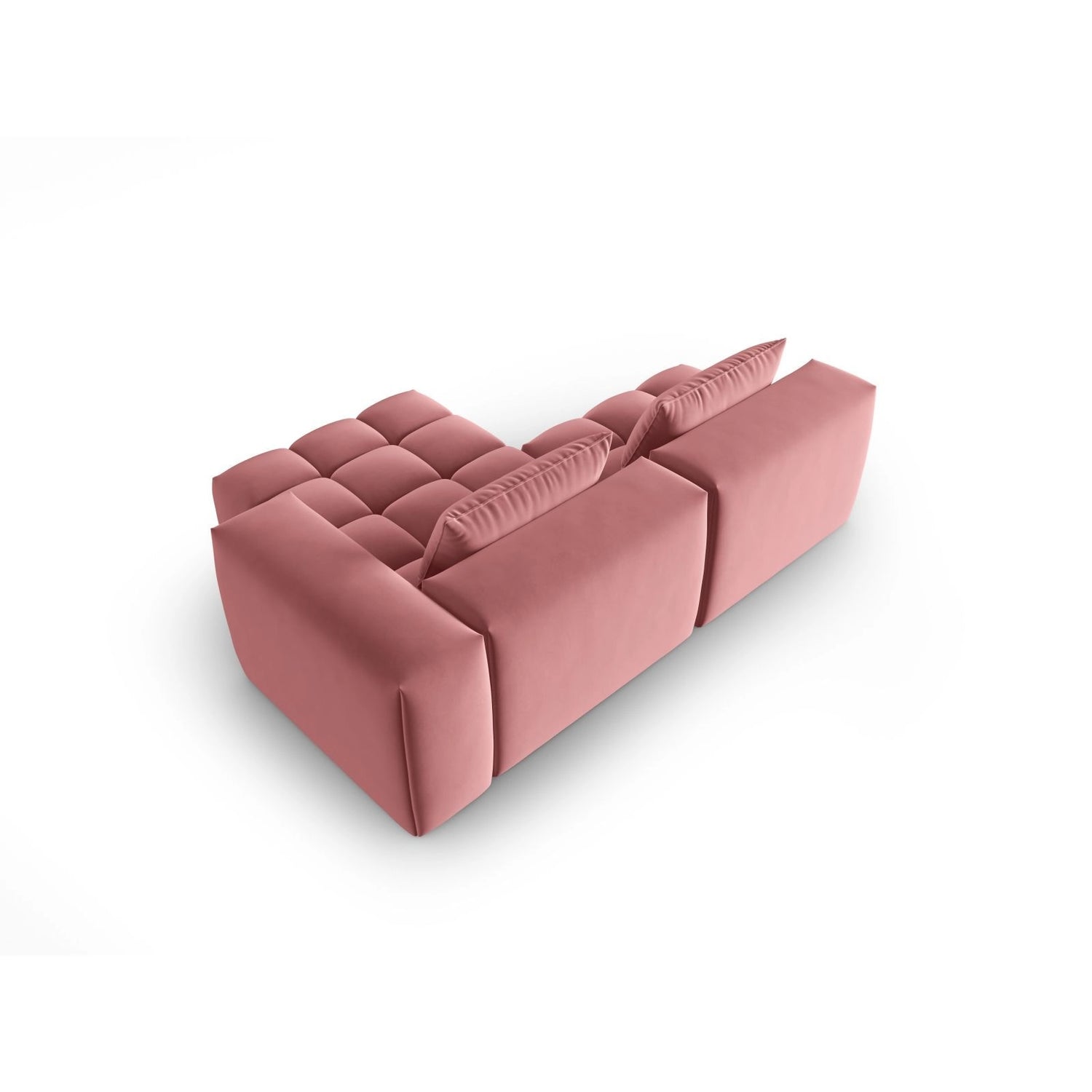 Verona Modulares 3-Sitzer Ecksofa, Rechte Seite, aus Samt in Flamingo (Casino Salmon), 205x145 cm von Cosmopolitan Design – Bild 5