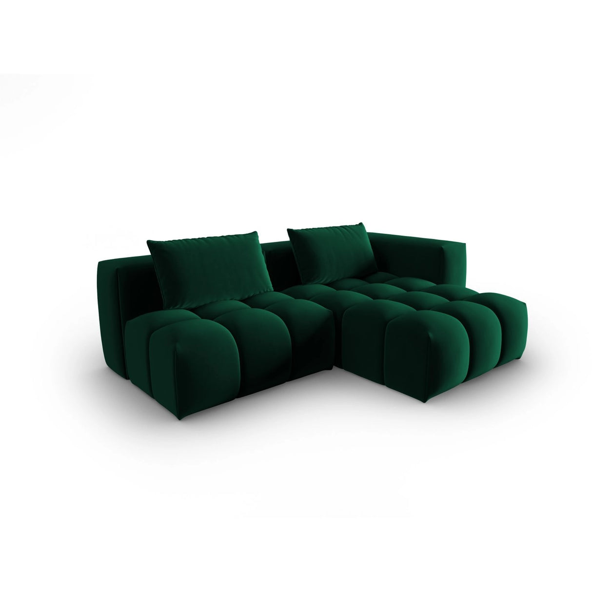 Verona Modulares 3-Sitzer Ecksofa, Rechte Seite, aus Samt in Flaschengrün (Casino Deep Green), 205x145 cm von Cosmopolitan Design – Bild 3