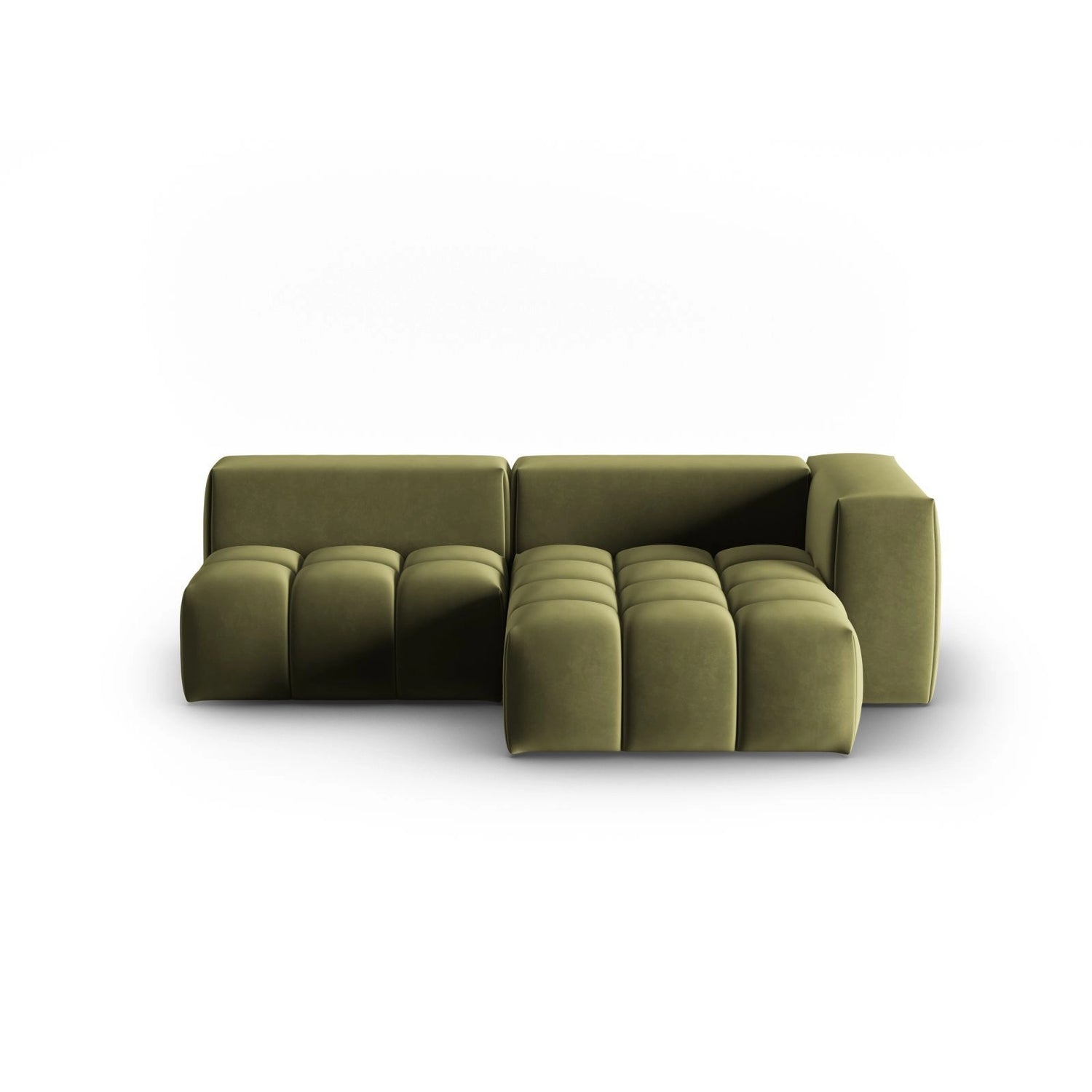 Verona Modulares 3-Sitzer Ecksofa, Rechte Seite, aus Samt in Hellgrün (Casino Forest), 205x145 cm von Cosmopolitan Design – Bild 1