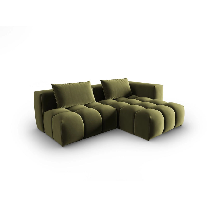 Verona Modulares 3-Sitzer Ecksofa, Rechte Seite, aus Samt in Hellgrün (Casino Forest), 205x145 cm von Cosmopolitan Design – Bild 3