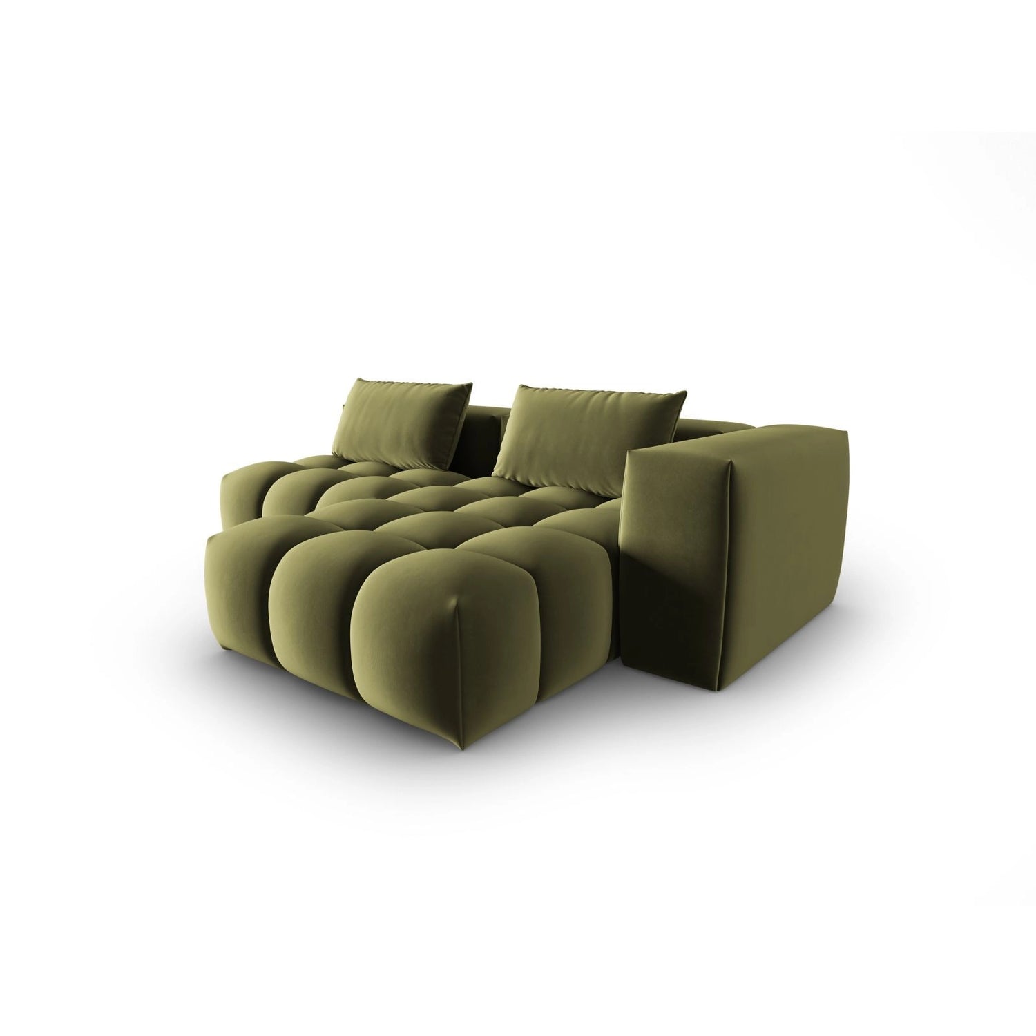 Verona Modulares 3-Sitzer Ecksofa, Rechte Seite, aus Samt in Hellgrün (Casino Forest), 205x145 cm von Cosmopolitan Design – Bild 4