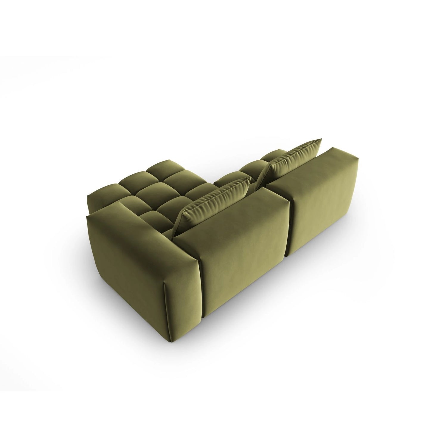 Verona Modulares 3-Sitzer Ecksofa, Rechte Seite, aus Samt in Hellgrün (Casino Forest), 205x145 cm von Cosmopolitan Design – Bild 5