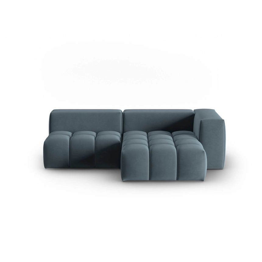 Verona Modulares 3-Sitzer Ecksofa, Rechte Seite, aus Samt in Pastellblau (Casino Dark Blue), 205x145 cm von Cosmopolitan Design – Bild 1