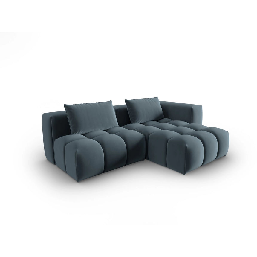 Verona Modulares 3-Sitzer Ecksofa, Rechte Seite, aus Samt in Pastellblau (Casino Dark Blue), 205x145 cm von Cosmopolitan Design – Bild 3