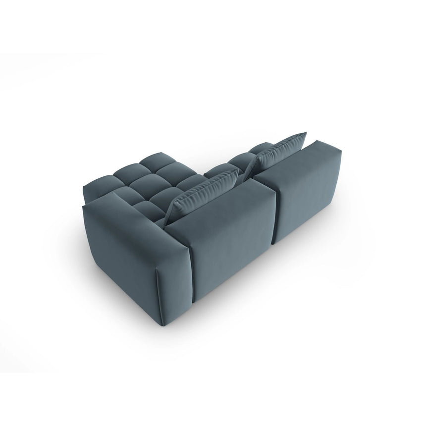 Verona Modulares 3-Sitzer Ecksofa, Rechte Seite, aus Samt in Pastellblau (Casino Dark Blue), 205x145 cm von Cosmopolitan Design – Bild 5