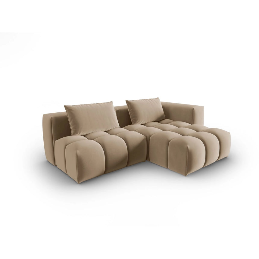Verona Modulares 3-Sitzer Ecksofa, Rechte Seite, aus Samt in Sand (Casino Lion), 205x145 cm von Cosmopolitan Design – Bild 3