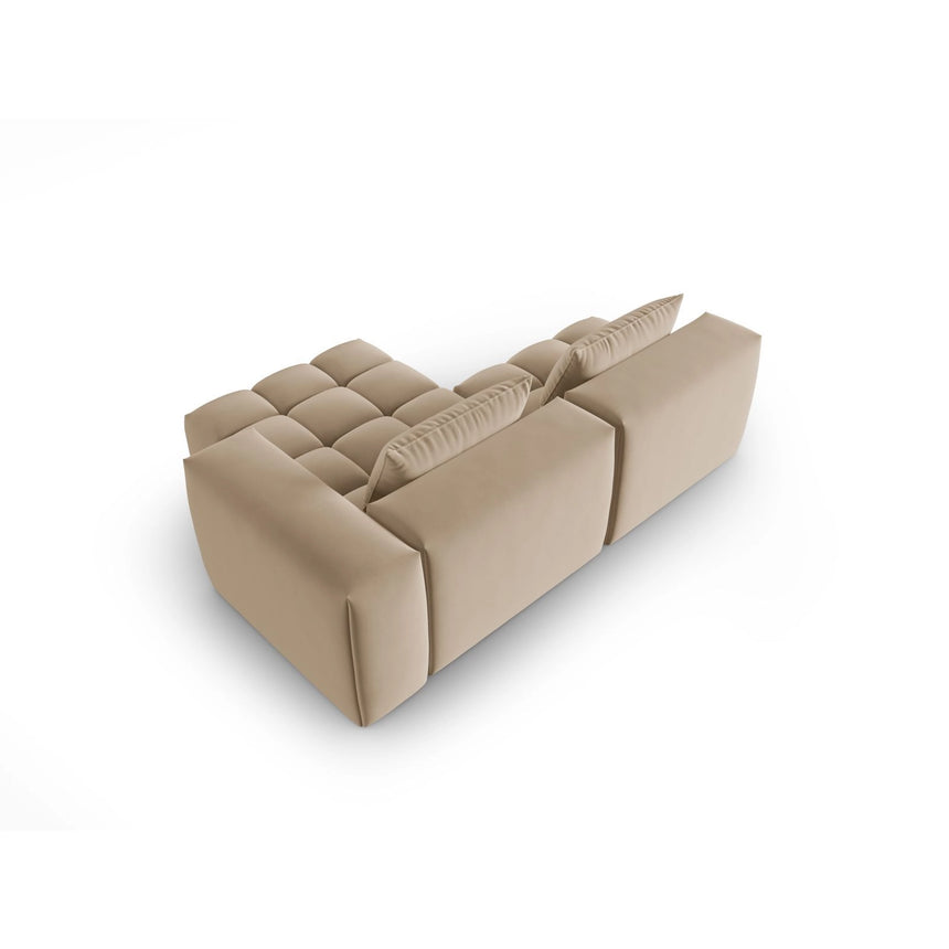 Verona Modulares 3-Sitzer Ecksofa, Rechte Seite, aus Samt in Sand (Casino Lion), 205x145 cm von Cosmopolitan Design – Bild 5