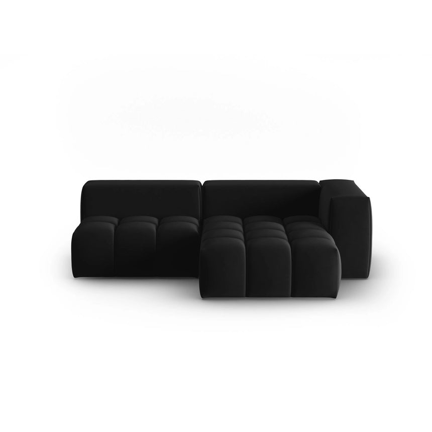 Verona Modulares 3-Sitzer Ecksofa, Rechte Seite, aus Samt in Schwarz (Casino Black), 205x145 cm von Cosmopolitan Design – Bild 1