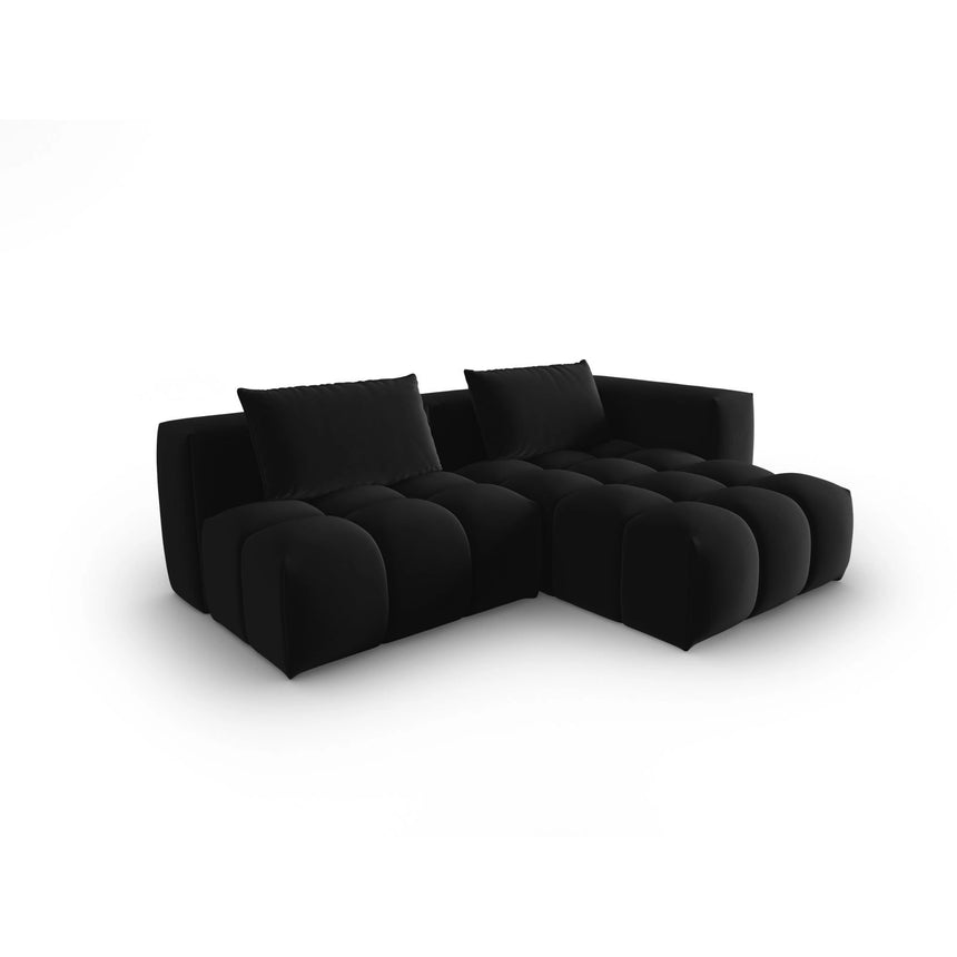 Verona Modulares 3-Sitzer Ecksofa, Rechte Seite, aus Samt in Schwarz (Casino Black), 205x145 cm von Cosmopolitan Design – Bild 3