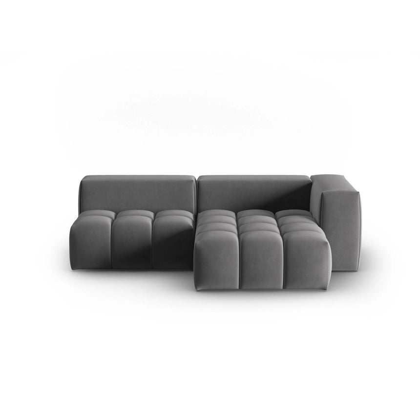 Verona Modulares 3-Sitzer Ecksofa, Rechte Seite, aus Samt in Warmes Grau (Casino Anthracite), 205x145 cm von Cosmopolitan Design – Bild 1