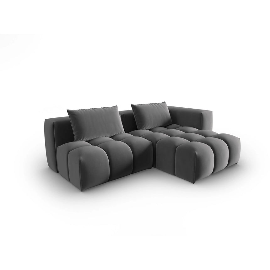 Verona Modulares 3-Sitzer Ecksofa, Rechte Seite, aus Samt in Warmes Grau (Casino Anthracite), 205x145 cm von Cosmopolitan Design – Bild 3