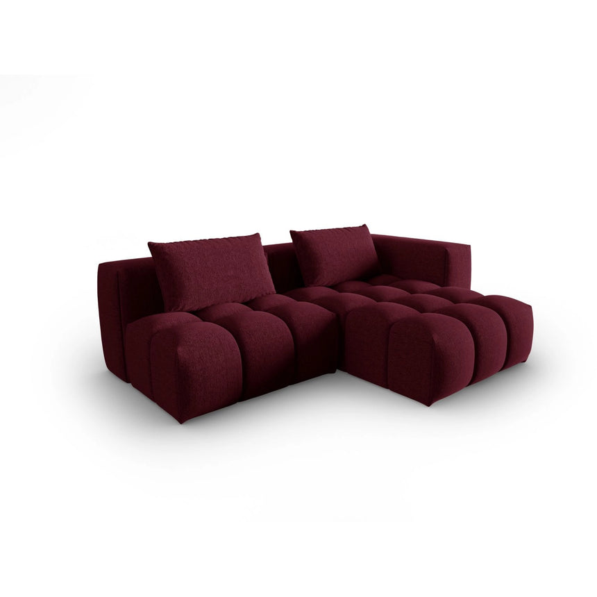 Verona Modulares 3-Sitzer Ecksofa, Rechte Seite, aus Strukturierter Stoff in Burgund (Sorella 59), 205x145 cm von Cosmopolitan Design – Bild 3