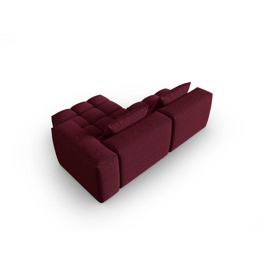 Verona Modulares 3-Sitzer Ecksofa, Rechte Seite, aus Strukturierter Stoff in Burgund (Sorella 59), 205x145 cm von Cosmopolitan Design – Bild 5